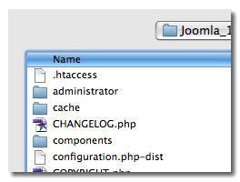 Renaming the htaccess file